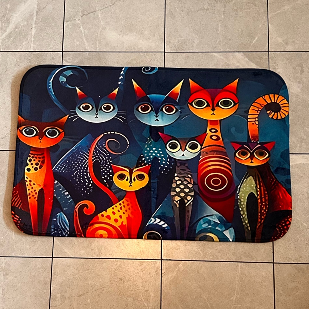 Colorful Cat Design Door Mat - Picture 2 of 4